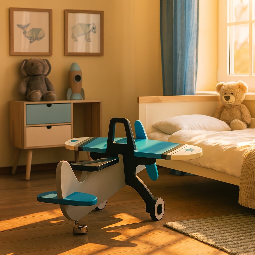 Juguete de madera con forma de avión variante 2