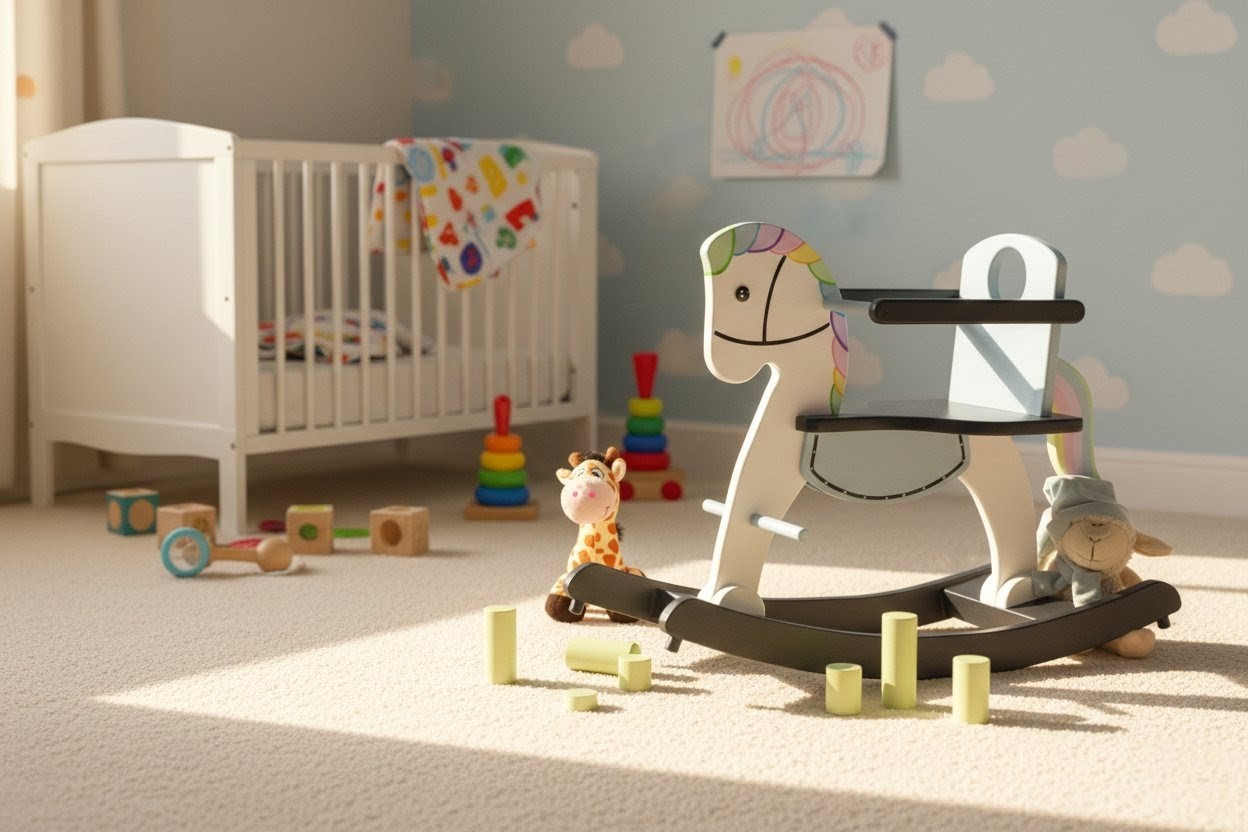 Caballito de madera mecedor variante 1