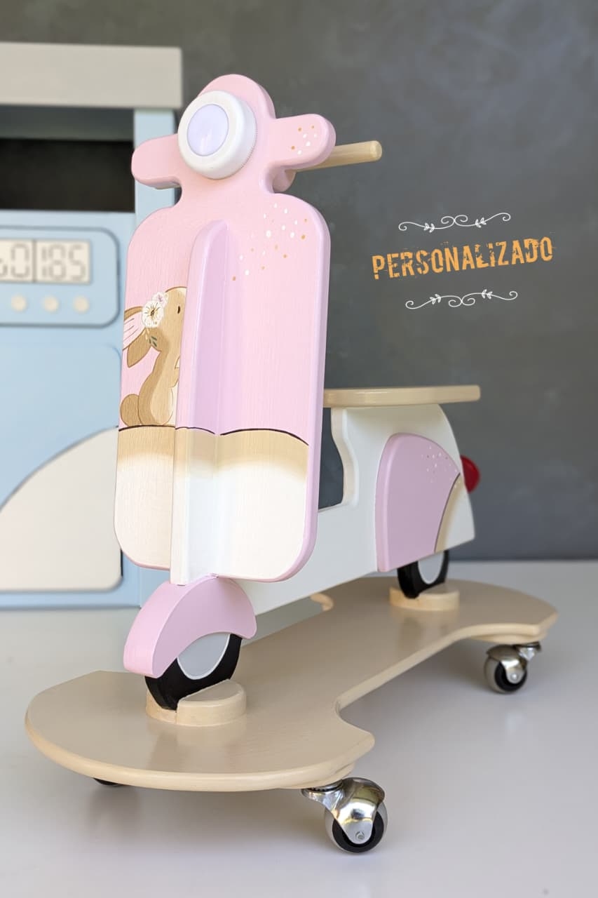 Moto pata pata de madera